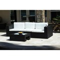 Madrid 4-piece Outdoor Wicker Sofa and Glass Top Table Set