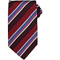 Etro Milano Men's Silk Burgundy, Red and Blue Diagonal Stripes Tie