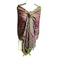 Women's Maroon Paisley Viscose Wrap