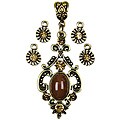 Modern Romance Metal and Enamel Drop Pendants (Set of 5)
