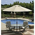 Swim Time 9-foot Octagon Autotilt Champagne Linen Market Umbrella