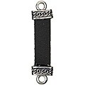 Rebelshine Silvertone Metal and Leather Connectors (Pack of 3)