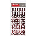 Thickers Foil Tinsel Cherry Number Stickers