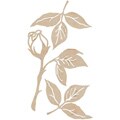 Wooden Rose and Leaves Flourishes (Set of 3)