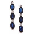 14k White Gold Sapphire and 1/3ct TDW Diamond Earrings (G-H, I1-I2)