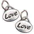 Silverplated Pewter 'Love' Message Charms (Set of 2)