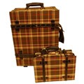La Vida Vintage 2-piece Brown Plaid Carry-On Luggage Set