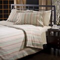 Luxury German Green Stripe Flannel 3-piece Duvet Cover Set