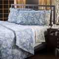 Luxury German Blue Paisley Print Flannel Sheet Set