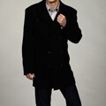 Adolfo Men's Black Wool Peacoat
