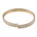 Celeste Goldtone Brass Crystal Small Coil Cuff Bracelet