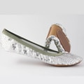 Fit In Clouds Silver Sequin Fold-able Flats