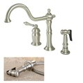 Heritage Satin Nickel Kithcen Faucet with Brass Side Sprayer