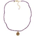 14K Gold Over Sterling Silver Amethyst Hope Charm Necklace