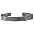 Magnetic Silver Ridge Band Bracelet