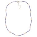 Zoe B Sterling Silver Tanzanite and Pearl Necklace (4-8 mm)