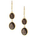 Zoe B 14k Gold over Sterling Silver Smokey Quartz Earrings