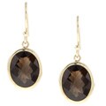 Zoe B 14k Gold over Sterling Silver Smokey Quartz Earrings
