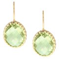 Zoe B 14k Gold over Sterling Silver Green Quartz Earrings