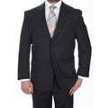 Ferrecci Men's Black Pinstripe 2-button Suit