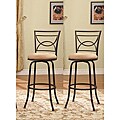 Bronze Finish Half Circle Back Adjustable Metal Swivel Counter Height Bar Stools (Set of 2)