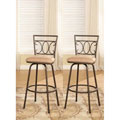 Bronze Finish Scroll Back Adjustable Metal Swivel Counter Height Bar Stools (Set of 2)