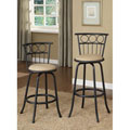 Black Finish Circle Back Adjustable Metal Swivel Counter Height Bar Stools (Set of 2)