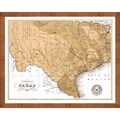 'Map of Texas' Framed Print