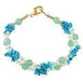 Goldplated Blue Howlite, Aventurine, Crystal Bracelet