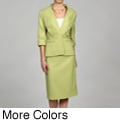 Larry Levine Women's Herringbone Skirt Suit