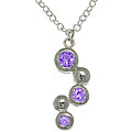 Silvertone Purple Crystal Bubble Cubic Zirconia Necklace