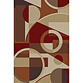 Multi Collection Red and Ivory Area Rug (7'6 x 9'10)