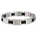 Sabona Sport Stainless Steel and Rubber Magnetic Bracelet