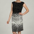 Jones New York Women's Black/ White Multi-dot Chemise Dress