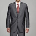 Carlo Lusso Men's Gray Striped 2-Button Suit