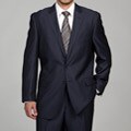 Carlo Lusso Men's Navy Blue 2-Button Suit