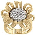 Kate Bissett Two-tone Clear Cubic Zirconia Flower Ring
