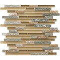 Somertile Reflections Piano Suffolk Stone and Glass Mosaic Tiles (Pack of 5)