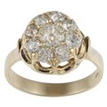 14k Yellow Gold 1 1/10ct TDW Old Mine-cut Diamond Cluster Ring (K-L, SI1-SI2)