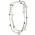 Kate Bissett Goldtone Black Crystal Rose Station Necklace