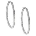 Sterling Silver Clear Cubic Zirconia Fashion Hoop Earrings