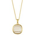 Goldtone Cushion-cut Glass Solitaire Necklace