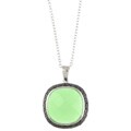Kate Bisset Silvertone Green and Black Glass Necklace