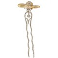 Tacori Bridal Evening Silver Yellow FW Pearl and Crystal Hairpin