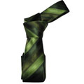 Dmitry Men's Silk Green Striped Skinny Tie