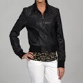 Black Rivet Women's Front Zip Moto Jacket