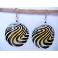 Silverplated Cow Bone Animal Print Earrings (Kenya)