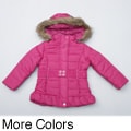 London Fog Girl's Heavyweight Faux Fur Hooded Jacket FINAL SALE