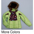 London Fog Big Girl's Flower-print Scarf and Jacket FINAL SALE