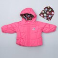 London Fog Toddler Girl's Pink Bubble Jacket and Beanie Set FINAL SALE